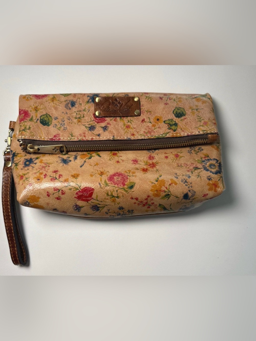Patricia Nash Floral Leather Wristlet Clutch Pouch